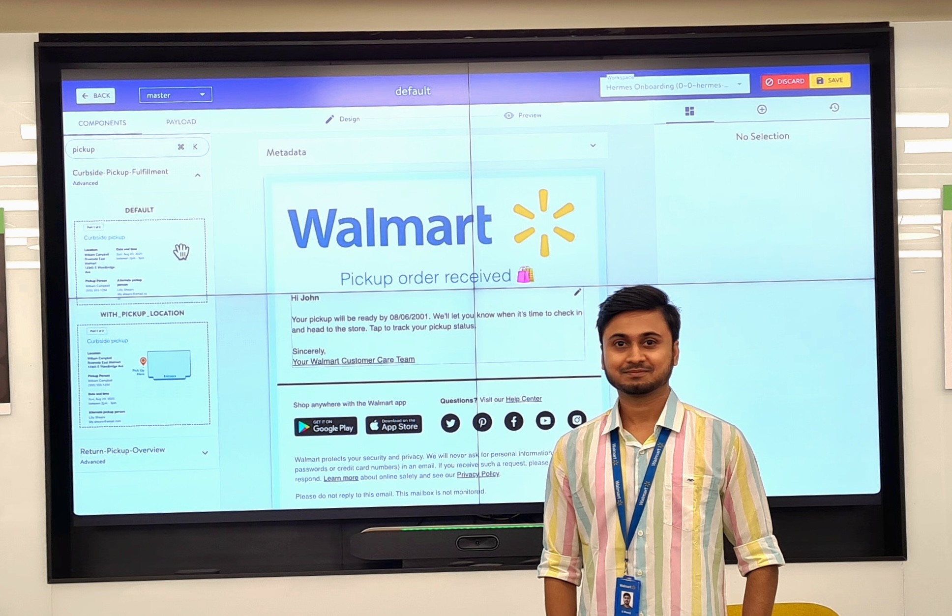 Manoj at Walmart during his journey